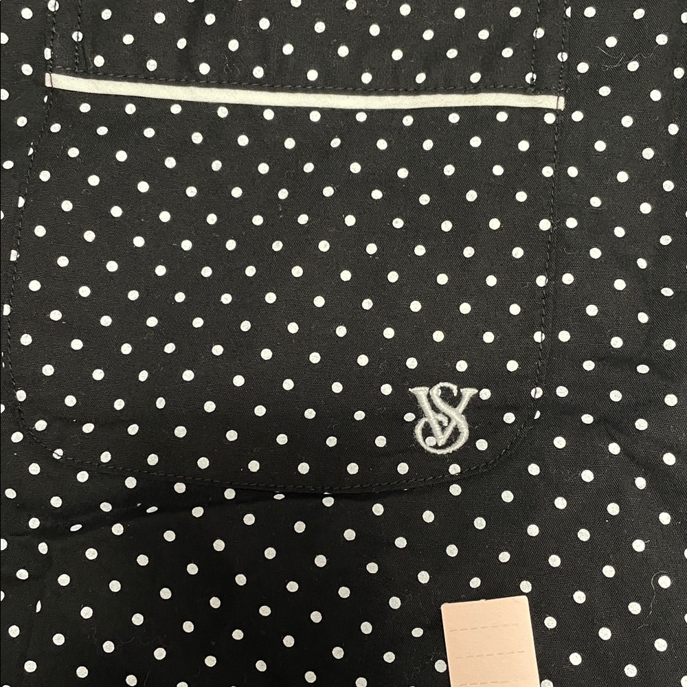 NWT Victorias Secret Black Polka Dot Button up Shirt & Shorts Pajama set PJ XXL - Picture 10 of 11